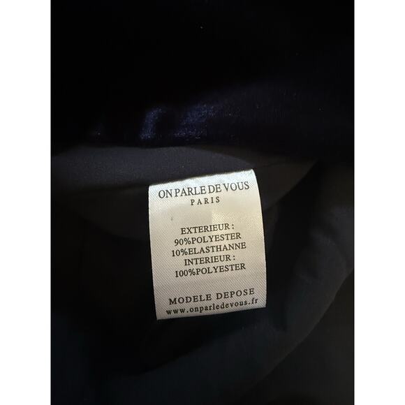 On Parle De Vous Paris Velvet Blazer Navy Blue Double Breasted Jacket T1 - Picture 9 of 9